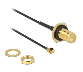 Delock Anténní kabel RP-SMA - MHF I-PEX / Redukce / 10 cm / 50 Ohm / Stříkající voda