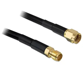 Delock Anténní kabel RP-SMA (M) - RP-SMA (F) černá / Anténní kabel / CFD200 / 15 m / 50 Ohm
