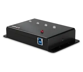 Lindy USB 3.0 hub 4 porty kov černá / USB hub / LED indikace / kovové tělo / kabel 0,8 m