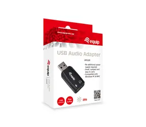 Equip černá / USB audio adaptér / USB-A / 2x 3,5mm jack