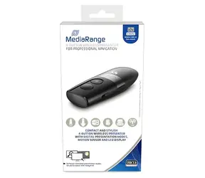 MediaRange 4-Button Wireless Presenter černá / Bezdrátový prezentér / laserové ukazovátko / 4 tlačítka
