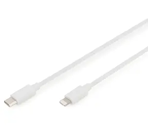Digitus USB-C - Lightning bílá / Datový a nabíjecí kabel / MFI / 1 m / 480 Mbit/s