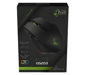 MediaRange černá / Herní myš / optická / 5000 DPI / 8 tlačítek / USB-A / RGB LED