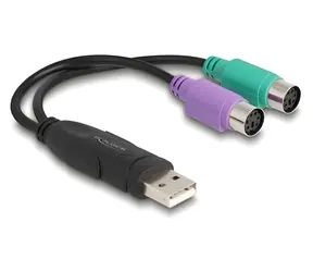 DeLock USB - 2x PS/2 / Adaptér / Mini-DIN 6-pin / 0,17 m
