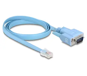 Delock RS-232 DB9 samec - RJ45 modrá / Adaptér / 1 m