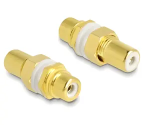 Delock bílá / Audio adaptér / Cinch (F/F) / pro vestavbu / pozlacené kontakty
