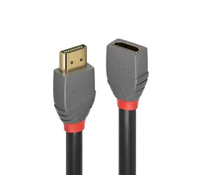 Lindy Anthra Line černá / HDMI prodlužovací kabel / HDMI 2.0 / 0,5 m / 4K 60Hz