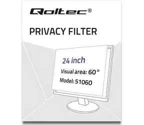 Qoltec 24" / Privátní filtr / 16:9 / RODO
