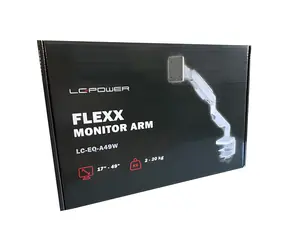 LC-Power Monitorarm bílá / Stolní držák monitoru / 17-49" / nosnost 20 kg / VESA 100x100