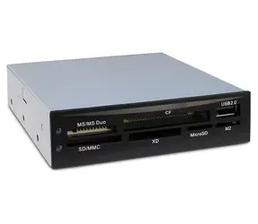 Inter-Tech CI-02 černá / Čtečka paměťových karet / USB 2.0 / interní / 3,5"