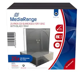 MediaRange CD Slimcase černá / Obal na CD / pro 1 disk / 25 ks / 5,2 mm