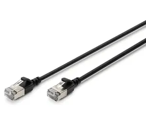 Digitus Slim černá / Patch kabel / CAT 6A / F/FTP / 2 m / 10 Gbit/s / PoE+