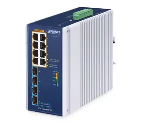 PLANET IGS-1000-8UP4X / Switch průmyslový / Unmanaged / 8x Gigabit PoE+ / 4x SFP / IP30