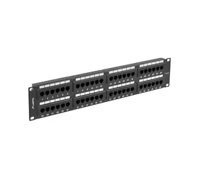 Lanberg 19" / Patch panel / 2U / 48 portů / Cat.6 UTP / černý