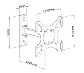 Techly 301443 černá / Nástěnný držák pro TV / VESA 200x200 / 19-37" / do 25 kg