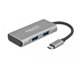 DeLock USB Hub / 4 porty / 2x USB-A + 2x USB-C / USB 3.2 Gen 2 / 10 Gbps