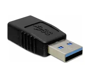 DeLock černá / Adaptér / USB 3.0 / USB-A samec - USB-A samice
