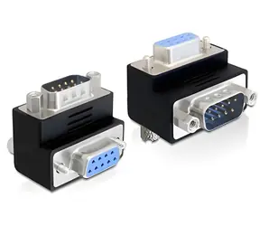 Delock D-Sub 9 pin (M) - D-Sub 9 pin (F) 270° černá / Adaptér / Sériový port RS-232