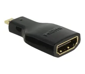 DeLock HDMI A - Micro-D černá / Adaptér / Micro-HDMI (M) - HDMI (F) / 4K / pozlacené kontakty
