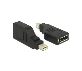 Delock Adaptér / mini DisplayPort - DisplayPort / 90° / 4K / černá