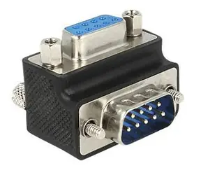 Delock D-Sub9 270° / Adaptér / Sub-D 9 pin (M) - Sub-D 9 pin (F) / šrouby a matice zaměnitelné
