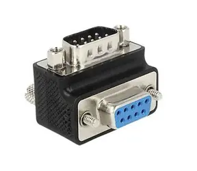 DeLock D-Sub9 90° černá, stříbrná / Adaptér / D-Sub9 (M) › D-Sub9 (F) / šrouby a matice zaměnitelné