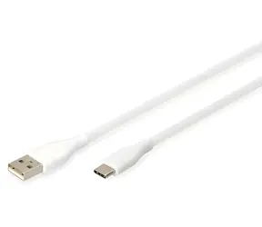 Digitus USB-C - USB-A bílá / Datový kabel / Silikonový / USB 2.0 / PD 60 W / 2 m