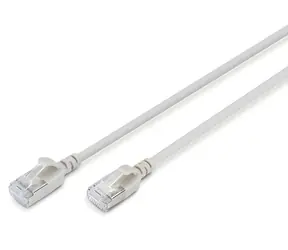 Digitus CAT6a šedá / Patch kabel / F/FTP / Slim / LSZH / 0,5 m