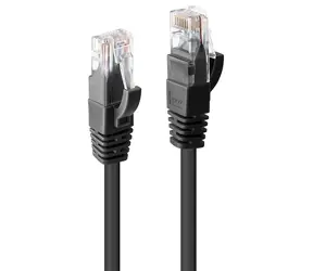 Lindy Cat6 U/UTP černý 0,3 m / Patch kabel / RJ-45 / Stíněné konektory