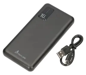 Extralink EPB-098B černá / Power banka / 10 000 mAh / 2x USB-A + 1x USB-C / LED indikace