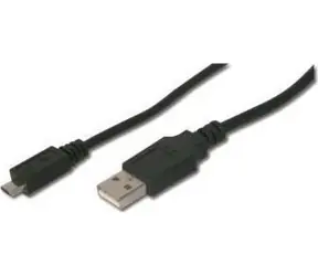 Digitus černá / USB kabel / USB A na Micro USB B / USB 2.0 (480 Mbit/s) / 1 m
