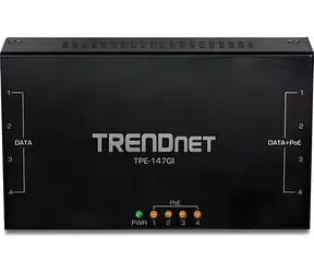 TRENDnet TPE-147GI / PoE+ injektor / 4-port Gigabit / 65 W / IEEE 802.3af/at