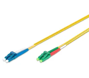 Digitus LC/LC APC žlutá / Optický patch kabel / Singlemode OS2 / Duplex / 2 m / LSZH