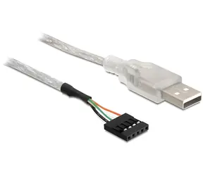 Delock 5-pin - USB-A / Kabel / interní / 0,7 m / stříbrná