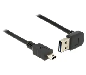 Delock EASY-USB černý / Kabel / USB 2.0 A - Mini-USB B / 1 m / pozlacené kontakty
