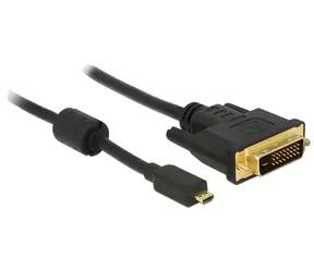 Delock / Kabel Micro HDMI - DVI-D / 1 m / 1920 x 1200 px / černá / pozlacené konektory