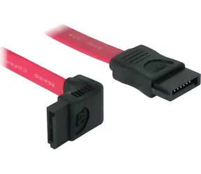 DeLock SATA kabel červený 30 cm / Datový kabel SATA / SATA (M) - SATA (M) / vyvedení nahoru