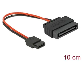 DeLock SATA Slim 6pin - SATA 15pin kabel černá, červená / Napájecí kabel / 0,1 m