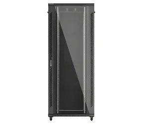 Lanberg FF01 černá / Racková skříň / 19" / 42U / 800x1000 mm / Prosklené dveře