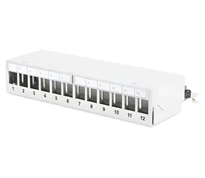 Digitus Desktop 12-Port světle šedá / Patch panel / Modulární / 1U