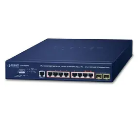 Planet PoE switch 2x GE 802.3bt + 6x GE 802.3at + 2x SFP / Switch / Managed L2/L4 / PoE 280W / 20 Gbit/s / 1U