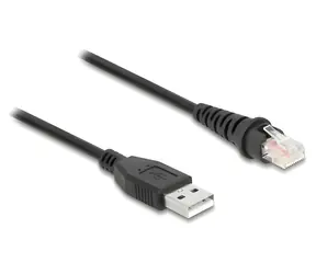 DeLock / Kabel RJ50 na USB 2.0 Typ-A / pro čtečky čárových kódů / 2 m / černá