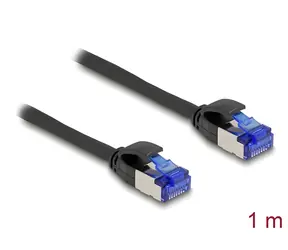 Delock černá / Síťový kabel RJ45 / Cat.6A S/FTP / Slim / 1 m