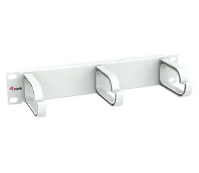Equip 10" světle šedá / Vyvazovací panel / 1U / 3x plastová úchytka