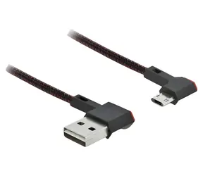 DeLock EASY-USB 2.0 černá / USB kabel / Typ-A - Micro-USB B / pravoúhlý / 2 m
