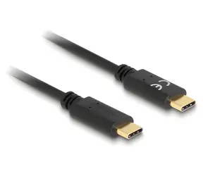 DeLock USB-C na USB-C černá / Kabel / 15 cm / PD 5 A / E-Marker