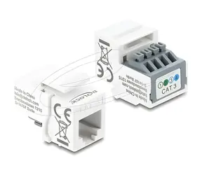 Delock / Keystone adaptér / RJ-11 > Terminal Block 4 Pin / bílý