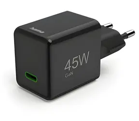 Hama SuperMini GaN 45W černá / Nabíječka / USB-C / PD / QC / 45 W