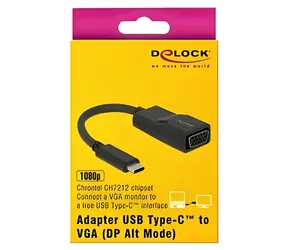 Delock USB Type-C (M) - VGA (F) / Adaptér / DP Alt Mode
