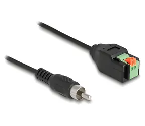 DeLock Cinch (M) - Terminal Block 2pin černá/zelená / Adaptér / 15 cm / Plug & Play
